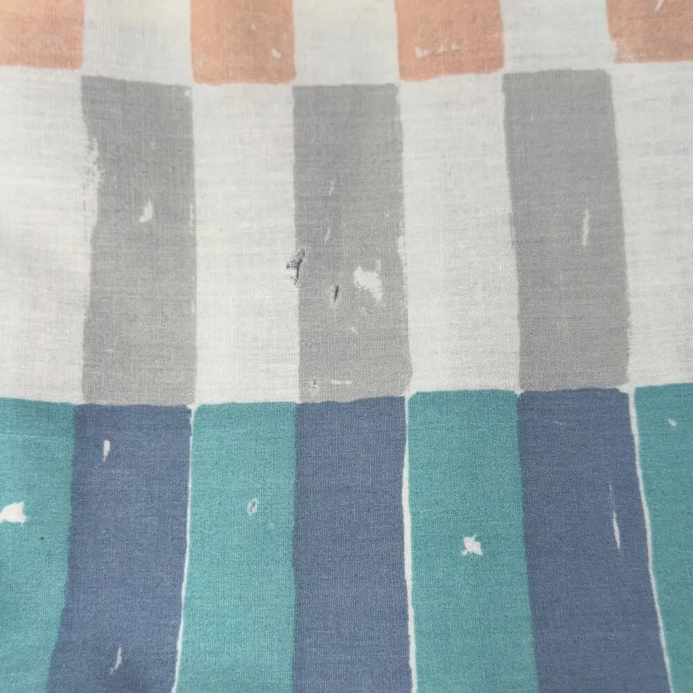 FINLA DAN RIVERS Vintage 70s 80s Geometric Queen Fitted Sheet & Pillowcase